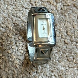 SEVIL women’s‎ vintage silver bangle bracelet watch one size measurements shown